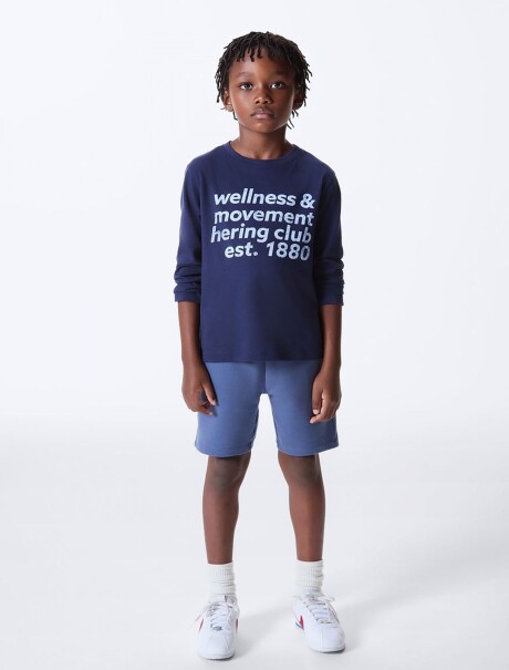 CAMISETA INFANTIL CON ESTAMPA AZUL