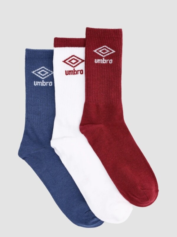 Media Umbro Pack x3 Diseño 11 U Umbro Hombre Beige, ordeaux, Azul Marino, Blanco