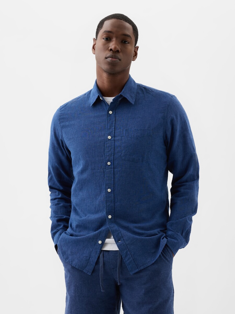 Camisa De Lino Hombre - Bainbridge Blue 
