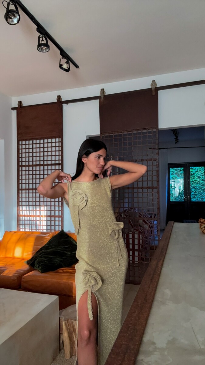 Rosette Dress - Dorado 