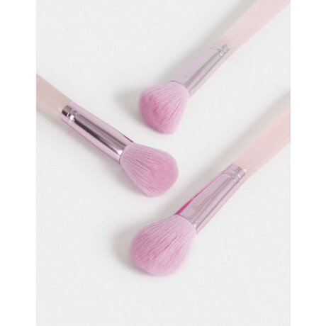 Set De Brochas Para Maquillaje Rosa Claro