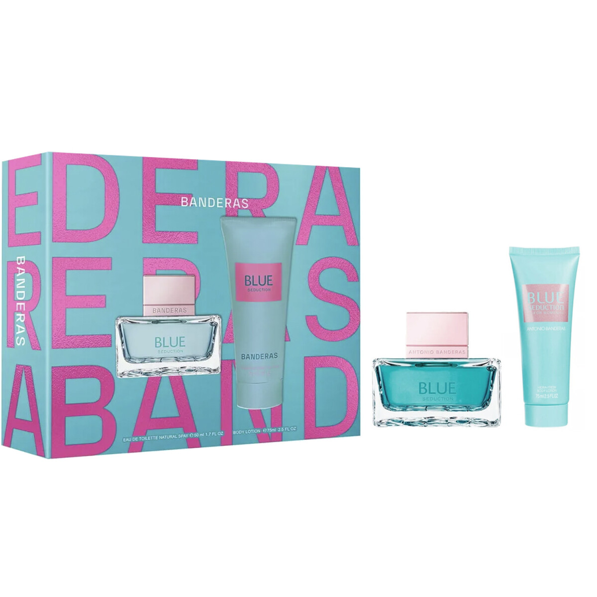 Set Perfume Antonio Banderas Blue Seduction Women EDT 50ml + Body Lotion Original 