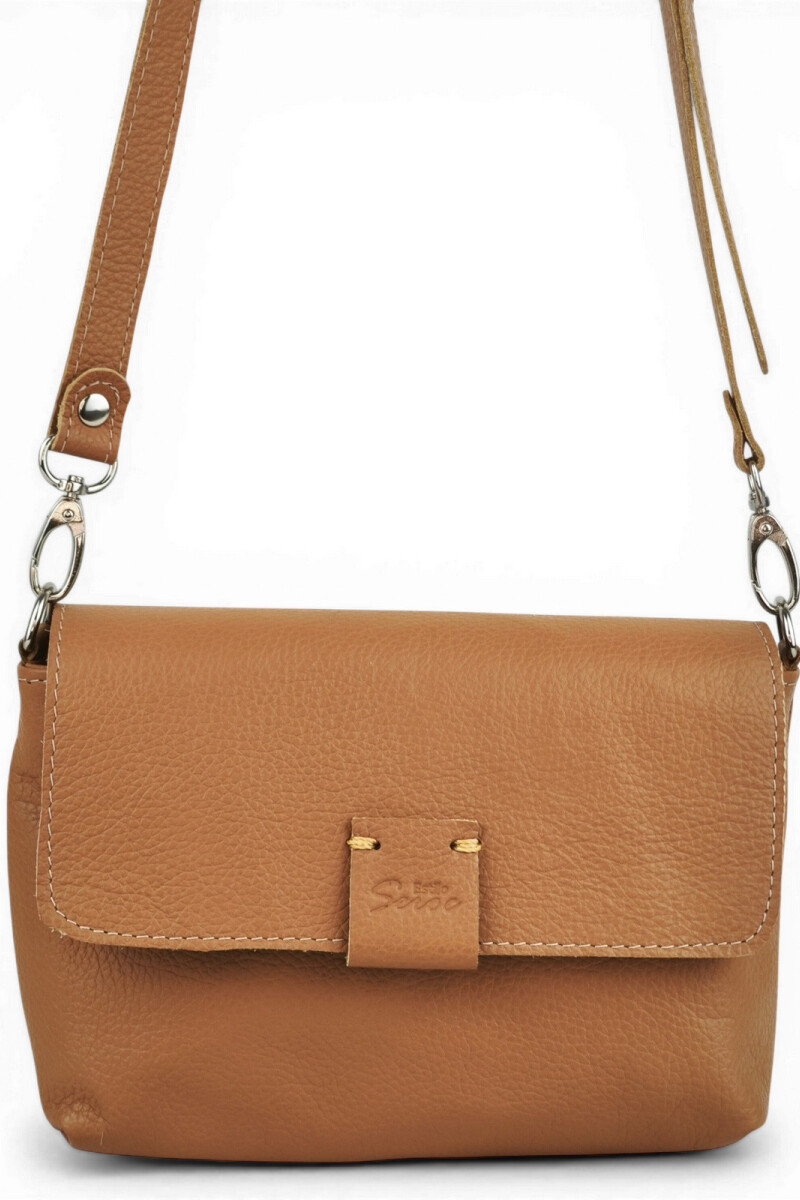 Morral con solapa chico Tostado