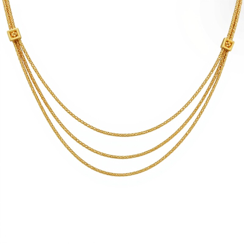 Cadena cordon oro, 3 hilos -Oro bajo -Sin Piedra-CD8011 sinpiedra