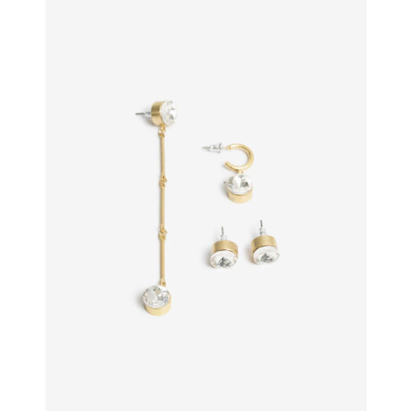 Set De Aros Dorado Oro Amarillo