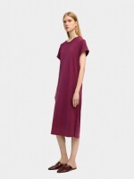 Vestido Midi Liso burdeos