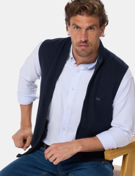 CHALECO TEJIDO DE ALGODON Azul