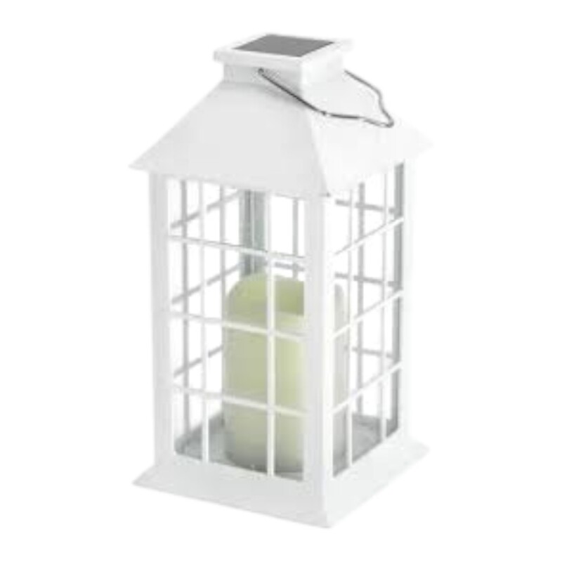 Fanal Solar con Vela LED Blanco