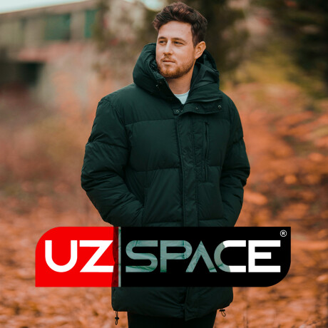 Campera Parka De Hombre Uzspace C/ Capucha Invierno Verde