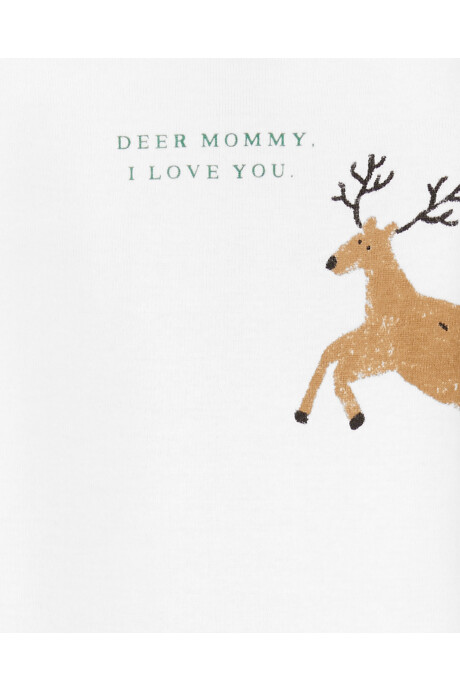 Set tres piezas pelele con pie, body manga larga y pijama con botones de algodón diseño reno Sin color