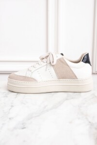 Zapatilla Combinada Cuero Nácar
