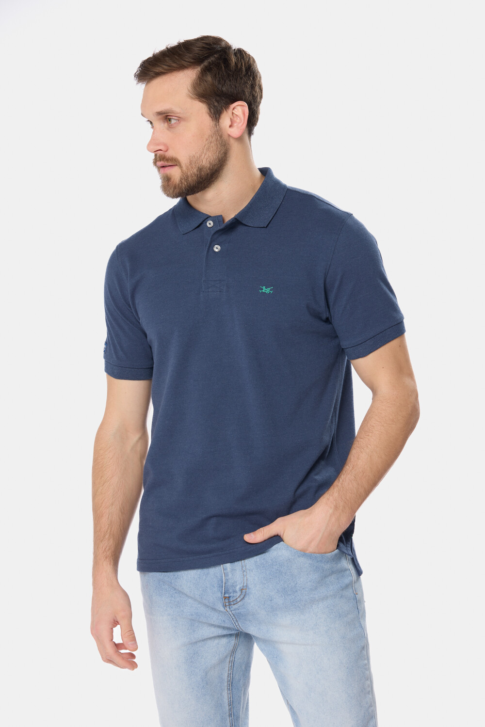 REMERA POLO LISA PIQUÉ Denim