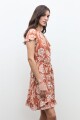 Vestido cruzado estampa Dalia lacre