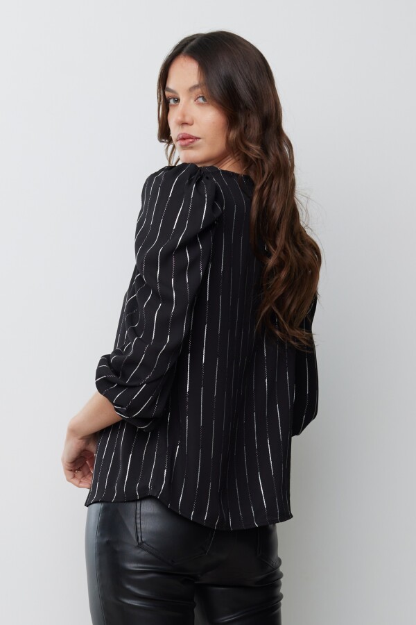 Blusa Lineas Brillo NEGRO