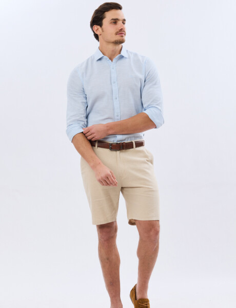 BERMUDA CLASICA DE LINO Beige