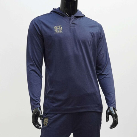 Buzo Canguro Deportivo Entrenamiento Azul