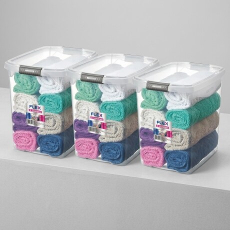 Set x3 Caja organizadora 14 lts TRANSPARENTE