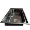 Pileta simple cocina negra acero inox. 68x45x21 cm Pileta Simple Cocina Negra Acero Inox. 68x45x21 Cm