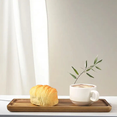 Bandeja de Bambú Rectangular para Servir 24x14x1.5Cm Roble Roble