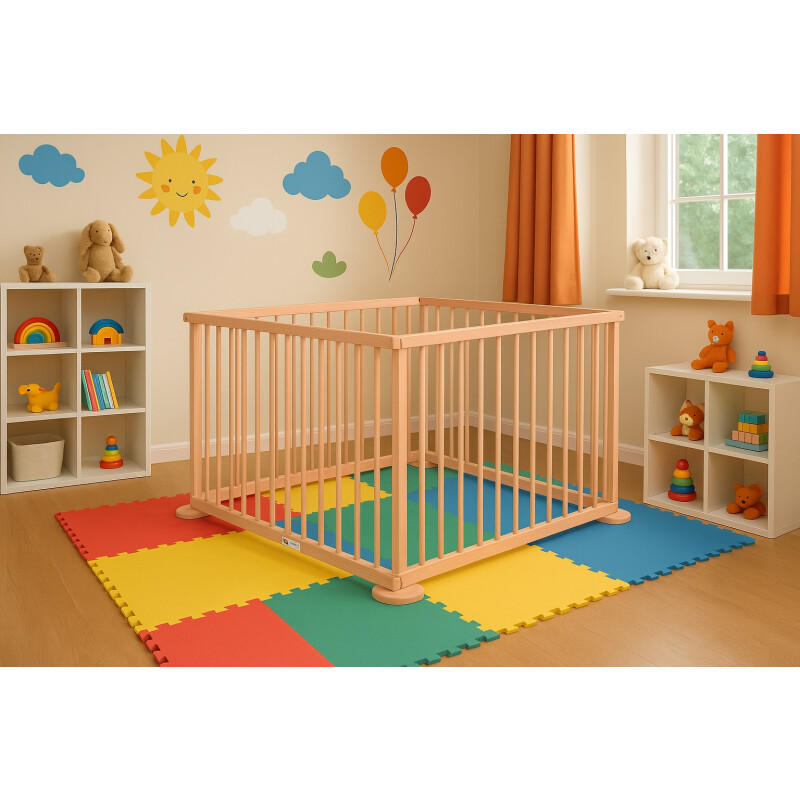 Corral Plegable De Madera Bebé - Seguro, Resistente Plegable Corral Plegable De Madera Bebé - Seguro, Resistente Plegable
