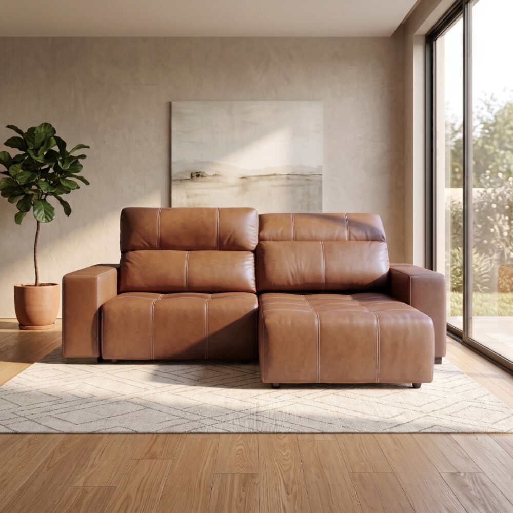 Sillón cama Madrid - 4 Cuerpos 100% Cuero Copper