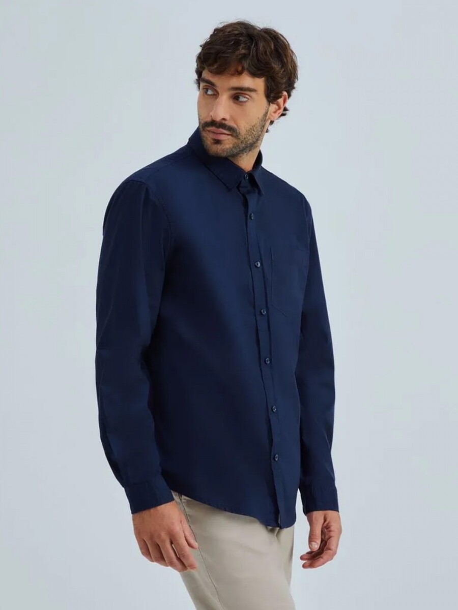 CAMISA BÁSICA MASCULINA - AZUL 