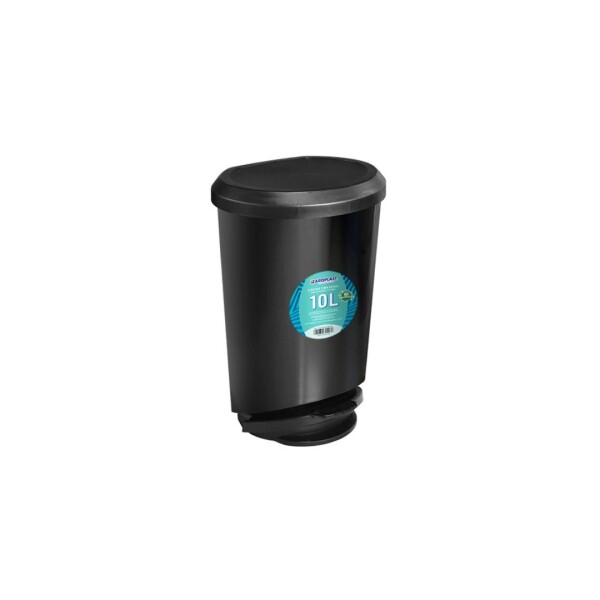 PAPELERA TACHO RESIDUOS 10 LITROS CON PEDAL NEGRO