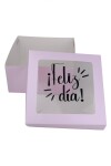Caja flexi 20x20x9,5. c/visor impreso LILA - LISO