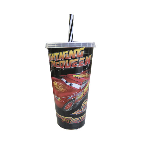 Vaso Plástico con Pajita Cars 700ml U