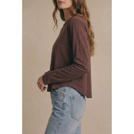 Remera Algodon Lavado Marron