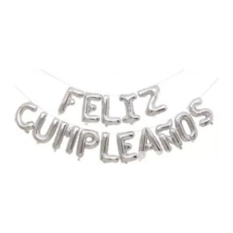 Globo Letras Inflables Feliz Cumpleaños Plateado