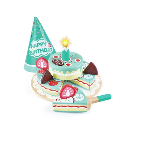 Juguete de madera Torta de cumpleaños interactiva Juguete de madera Torta de cumpleaños interactiva