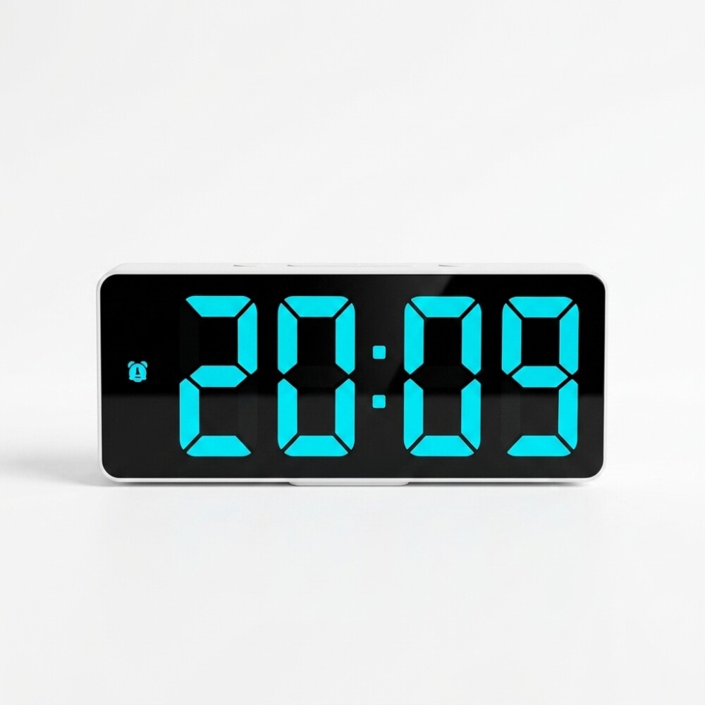 Reloj Digital Led A Pilas o USB Con Calendario y temperatura Azul
