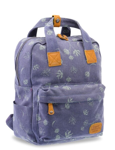 MOCHILA DE LONA ESTAMPADA Azul