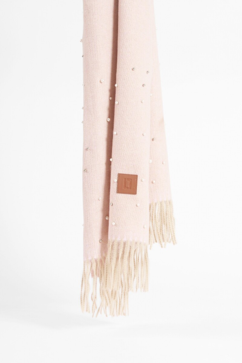 Pashmina con perlas rosa melange
