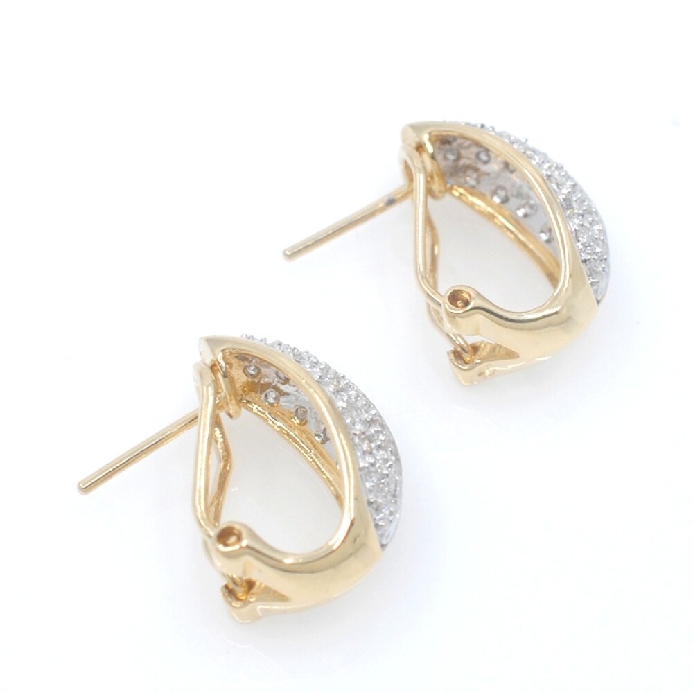 Caravanas en oro 18k 2 tonos con brillantes Caravanas en oro 18k 2 tonos con brillantes