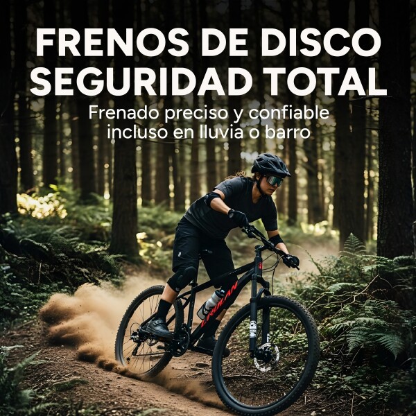 Bicicleta Crolan Montaña Rod 27.5 Freno Disco 21 Vel Shimano Color Negro Rojo