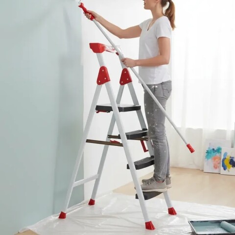 Escalera Plegable De 4 Escalones Hasta 150 Kg Zln0683 ESCALERA PLEGABLE ZILAN ZLN0683