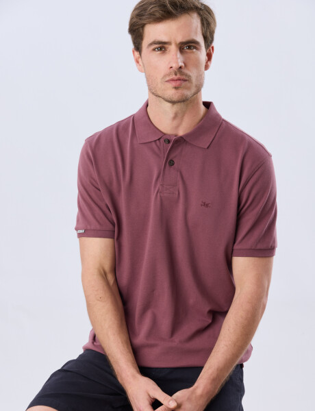 REMERA POLO LISA PIQUÉ Bordo