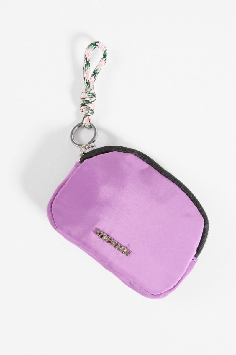Monedero con cordón magenta
