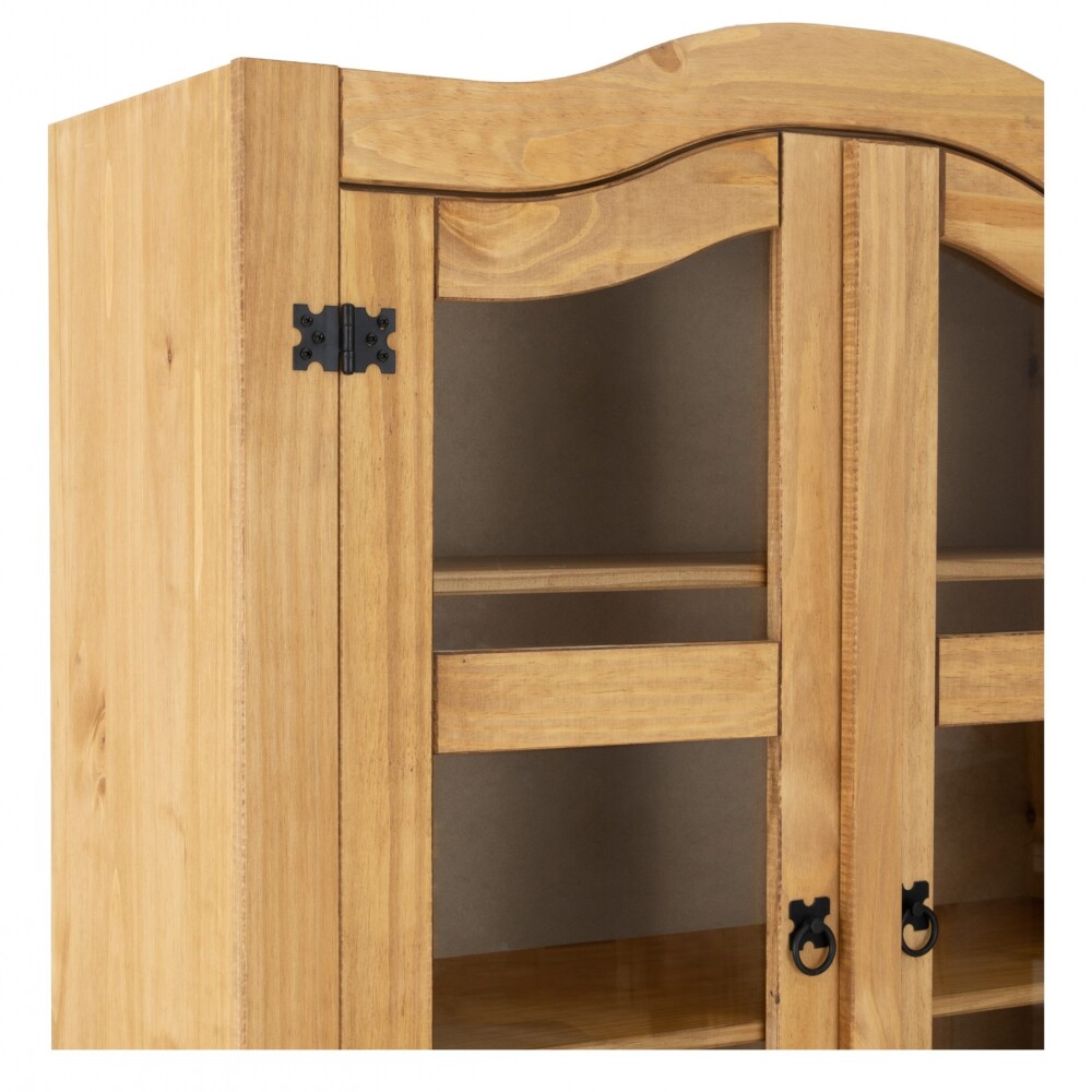 Cristalero Madera Maciza Linea Mexicana 4 Puertas Natural
