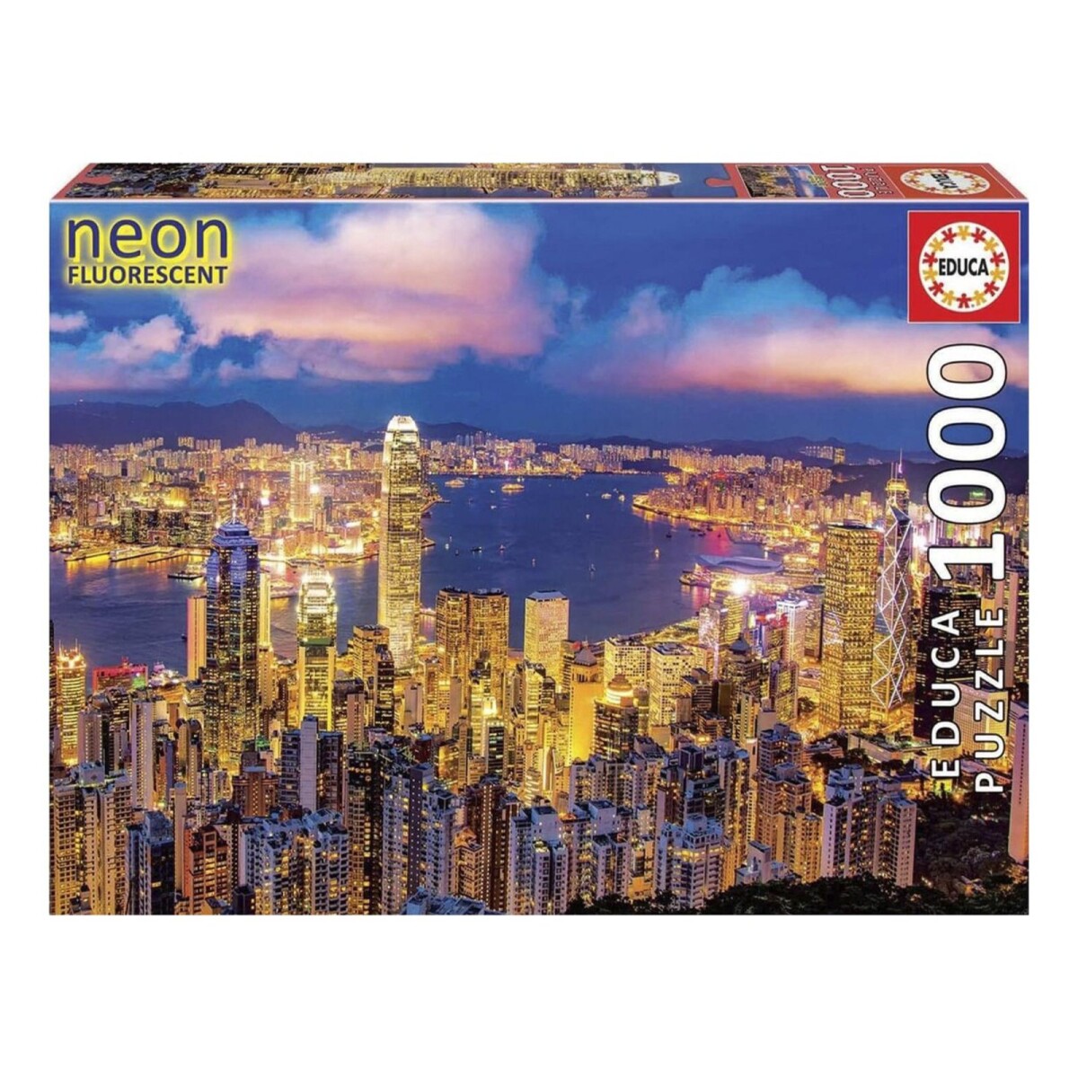 Puzzle Rompecabeza Educa Paisaje Hong Kong Neon 1000 Piezas 