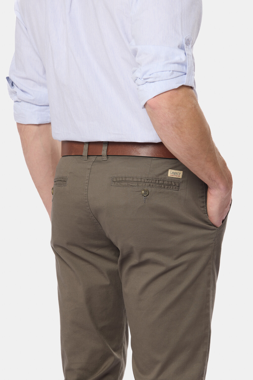 PANTALON CLÁSICO CON SPANDEX Verde