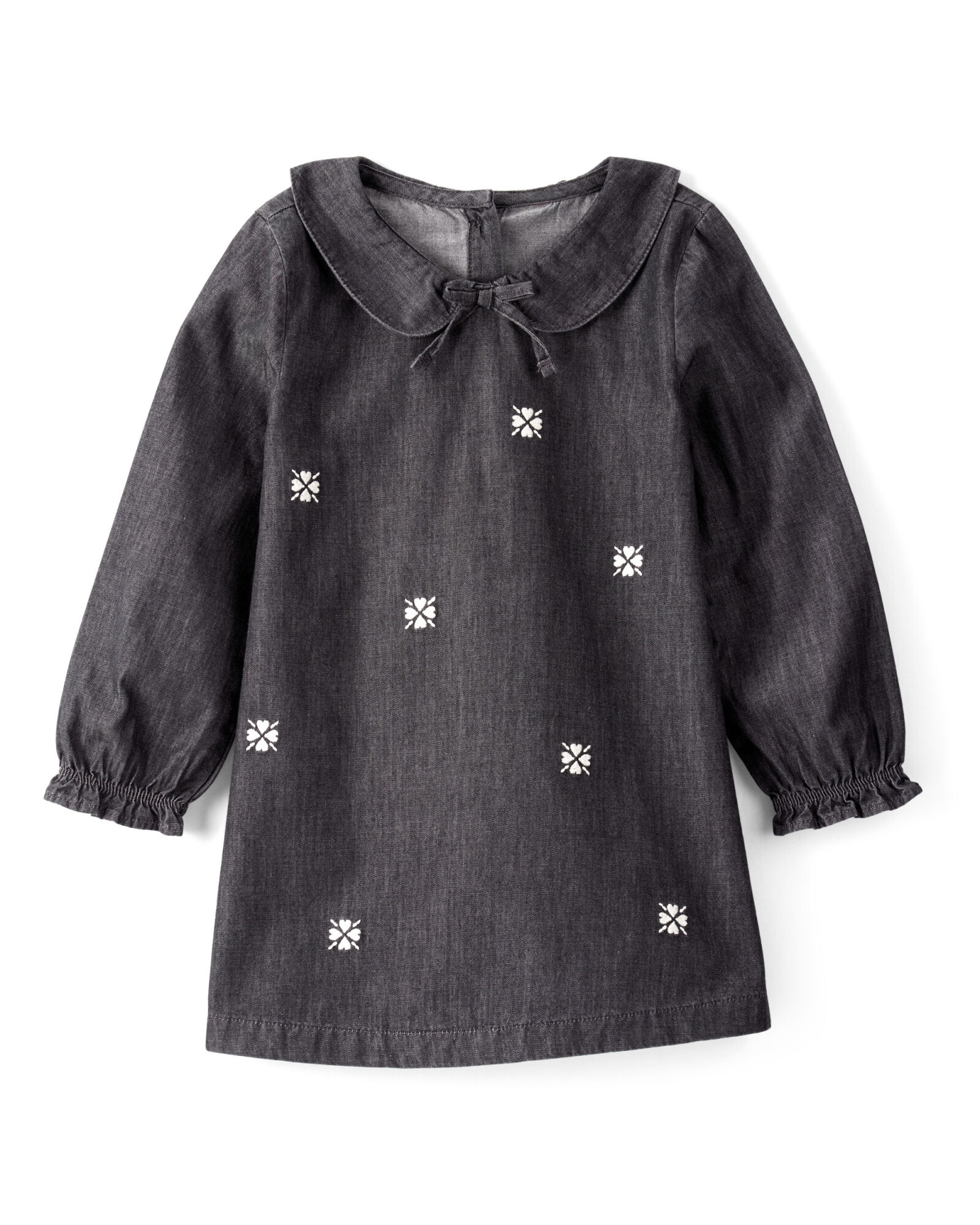 Vestido de chambray, negro, estampado Vestido de chambray, negro, estampado