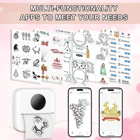 Mini impresora bluetooth térmica rosa V01