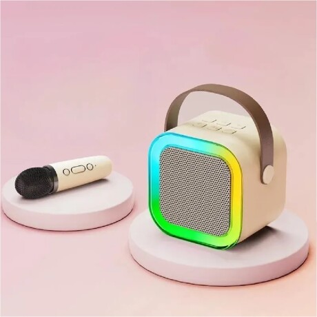 Parlante Karaoke Bluetooth Con Luces Led Y 2 Micrófonos 001