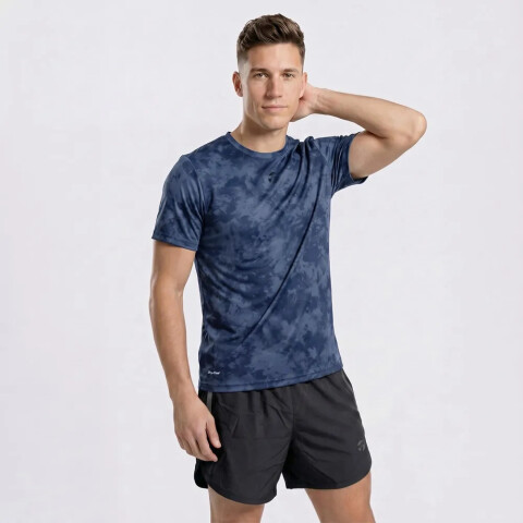 T-SHIRT MC MEN TRNG FULL PRINT AZUL INDI SPRAYED