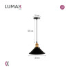 Pack x 3 Lampara Lumax Techo Colgante 26cm Vintage Pack x 3 Lampara Lumax Techo Colgante 26cm Vintage