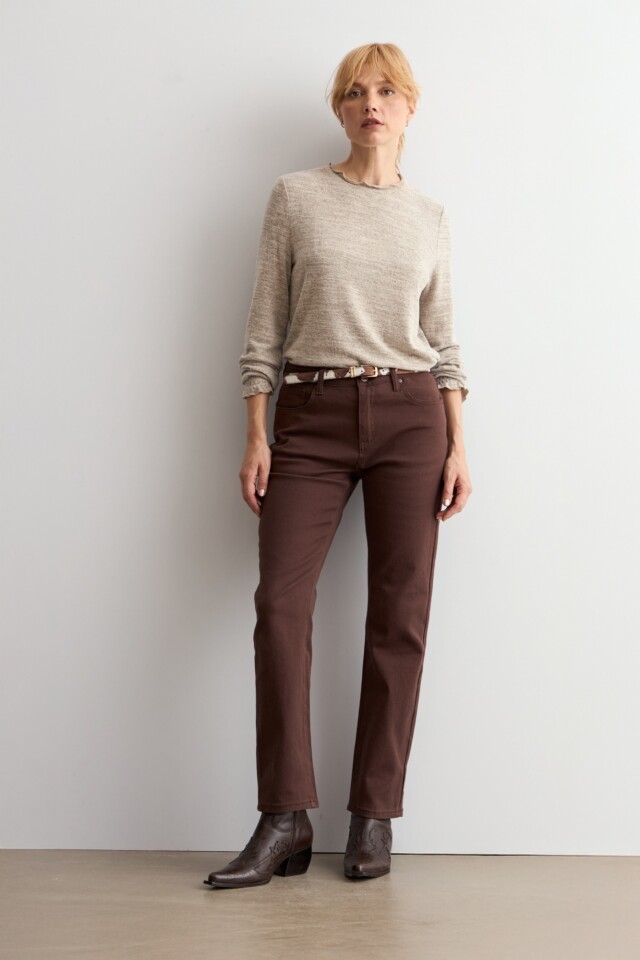 Pantalón recto Amy chocolate