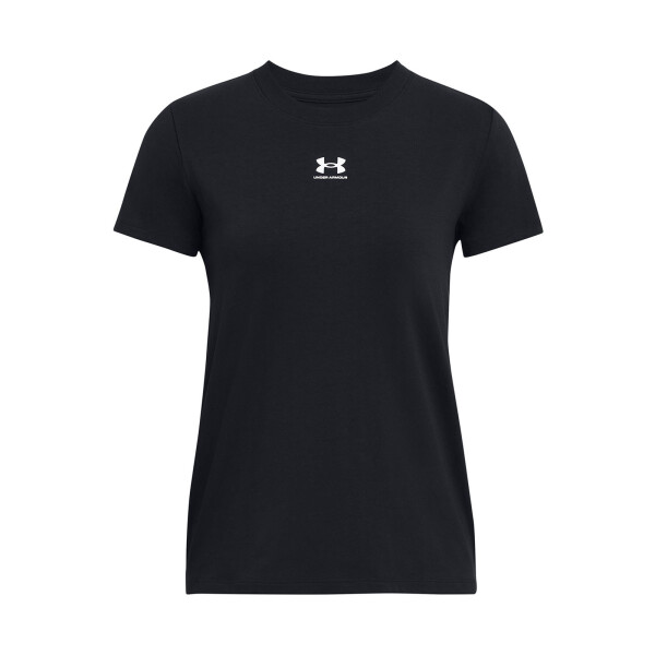Remera Under Armour Rival Core SS-BLK de Mujer - 1383648-001 Negro-blanco